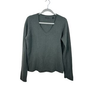 ATM Anthony Thomas Melillo V Neck Cashmere Sweater Dark Green Large EUC